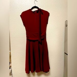 Gorgeous crimson dress with shoulder tie